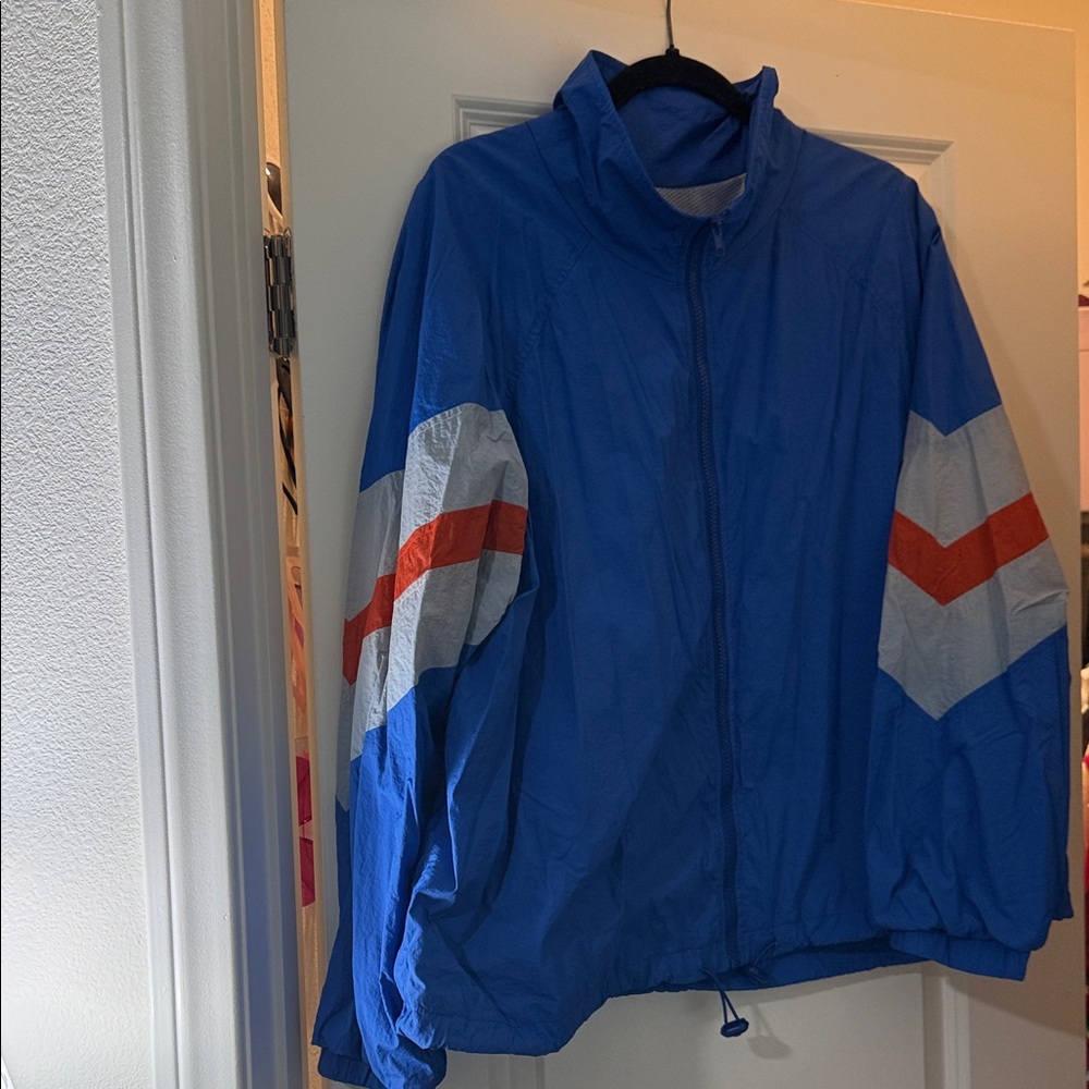 Blue and Orange Windbreaker Jacket